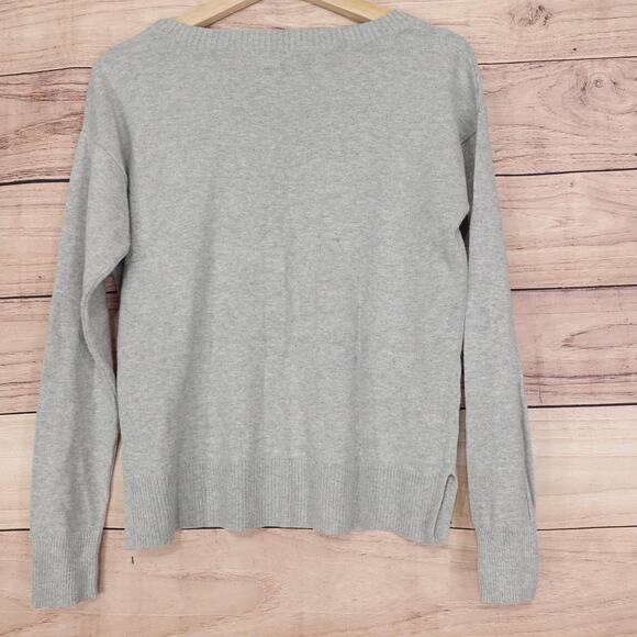 Gap Sweater Womens Small Gray New York Graphic Embroidered Pullover Crewneck - Picture 4 of 8